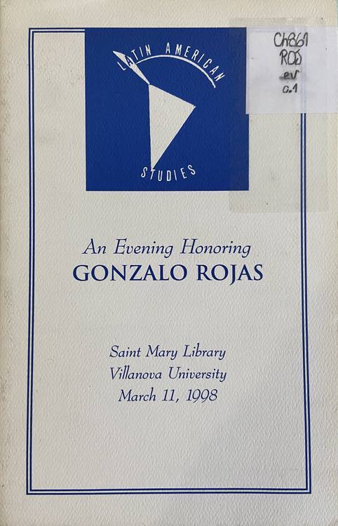 An evening honoring Gonzalo Rojas [plaquette] / Gonzalo Rojas 